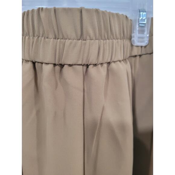 Women's Solid Wide Leg Khaki Pants Loose Long Trousers size Large #5 - Picture 5 of 5